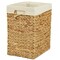 Handmade Rectangular Water Hyacinth Wicker Laundry Hamper with Lid Natural